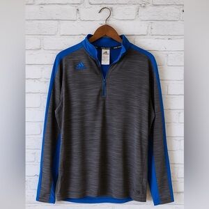 Adidas Gray and Blue Zip-Up Jacket